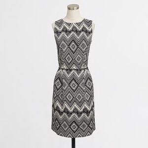 EUC J. Crew Diamond Print Basketweave Sleeveless Dress